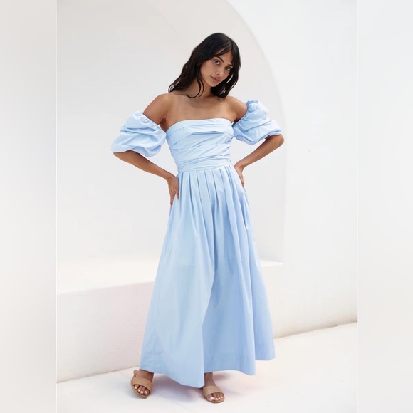 Petal & pup off the shoulder puff sleeve maxi dress nwot - Picture 1 of 7